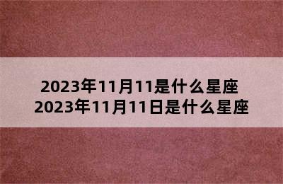 2023年11月11是什么星座 2023年11月11日是什么星座